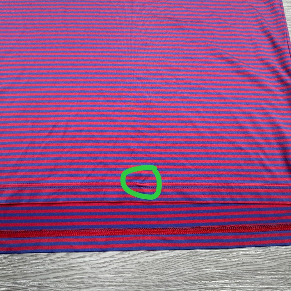 RLX Ralph Lauren Men's Polo Shirt Striped Blue Red XL Short Sleeve Performance - Picture 6 of 7